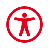 Icon mit roter Kontur: Vitaler, springender Mensch