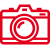Icon mit roter Kontur: Kamera