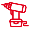 Icon mit roter Kontur: Bohrmaschine