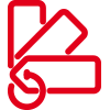 Icon mit roter Kontur: Mehrere Auswahlmöglichkeiten