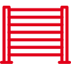 Icon mit roter Kontur: Sichtschutzzaun