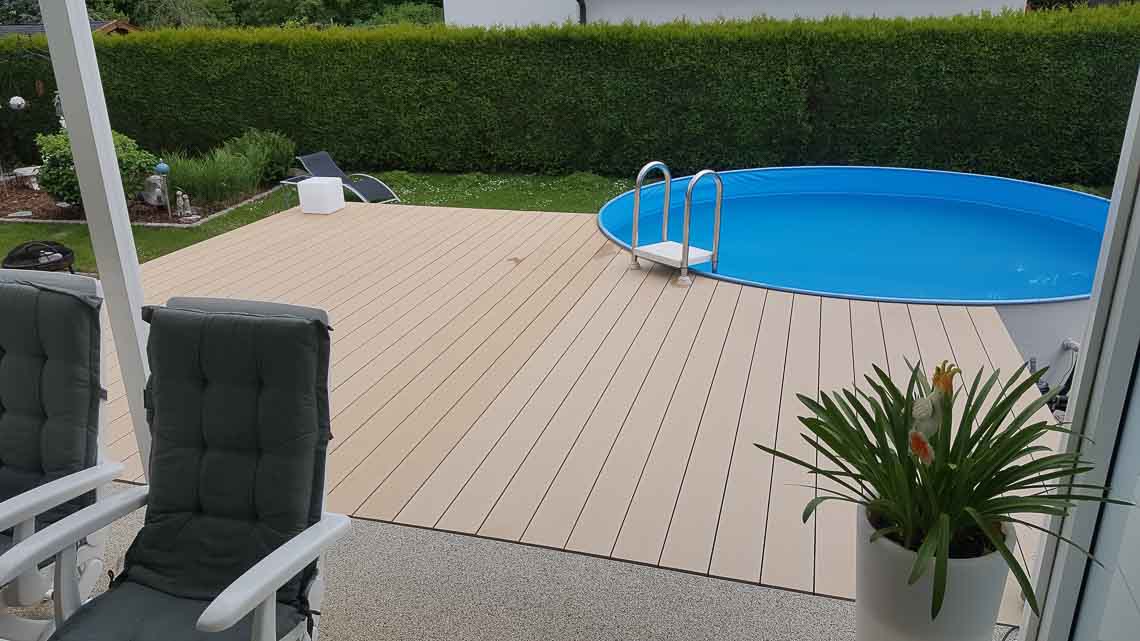 Terrassen Verlegung und Montage mit Pool