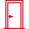 Icon mit roter Kontur: eine moderne und minimalistische Designtür ist abgebildet