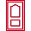 Icon mit roter Kontur: Stilvoll und elegant ist eine Innentür der namensgebenden Serie Stil- und Landhaustüren gezeigt